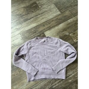 Reformation Cashmere Sweater Womens Small Purple Crewneck Cropped Read
